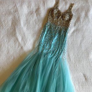 Turquoise Mermaid Prom Dress
